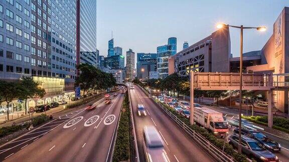 时光流逝-香港市区从早到晚