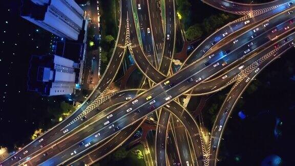 中国上海高速公路4K高清航拍视频