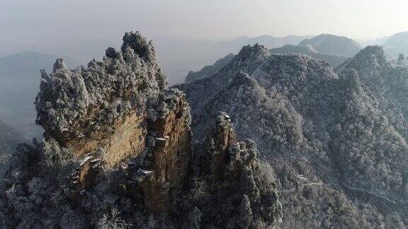 中国湖南张家界天子山雪景