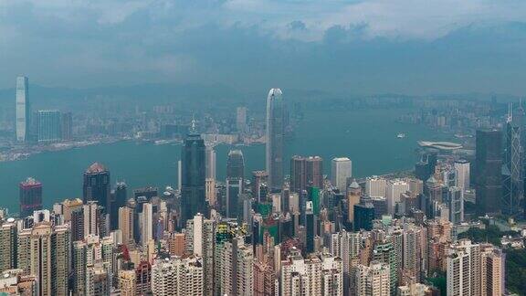 时间推移:从太平山顶眺望香港全景