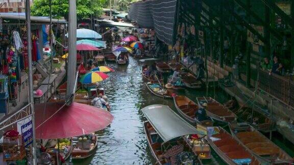 泰国浮动市场时光流逝运动