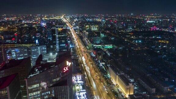 ZO鸟瞰图北京CBD区域和长安街中国北京