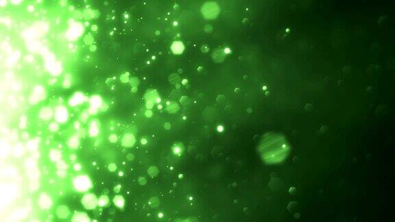 4k绿色粒子水平运动-背景动画-可循环