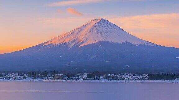 日出风景富士山冬季日本