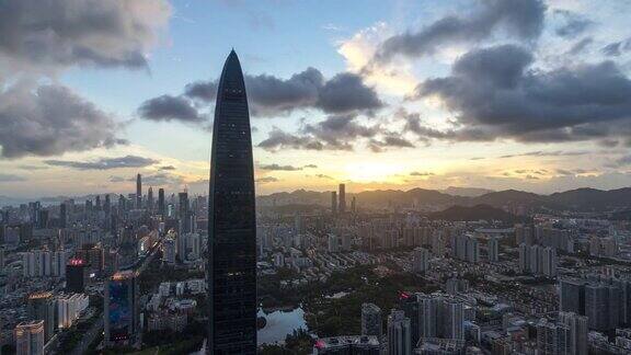 从黄昏到夜晚的时间流逝深圳