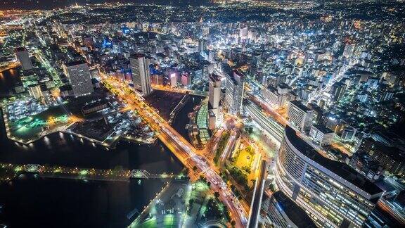 时间流逝-鸟瞰东京的夜晚