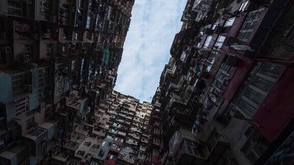 4K时间推移:俯视图中国香港城市