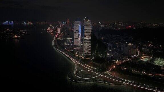 中国厦门的城市夜景
