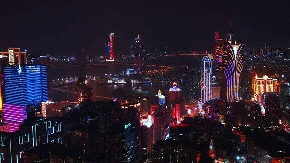 航拍澳门夜景