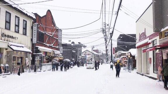 北海道小樽的冬季旅游景点在日本旅行