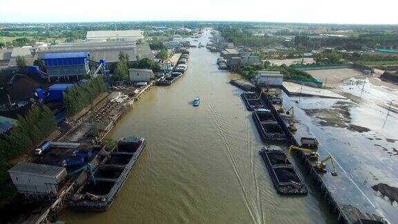 泰国曼谷的工业航运港口