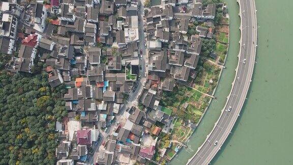 古镇民居俯视图苏州中国