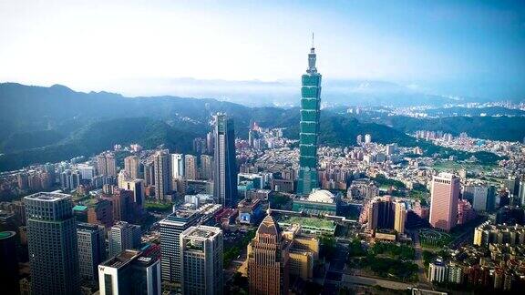 台湾台北金融区鸟瞰图