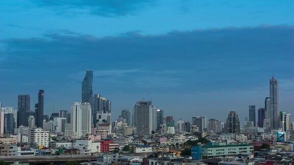4K曼谷夜景的时间流逝