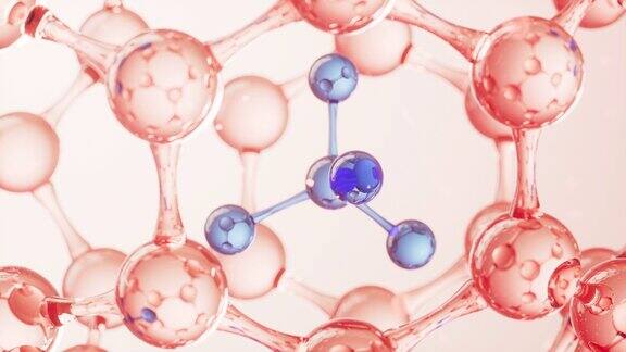 球形分子结构生物技术概念三维渲染