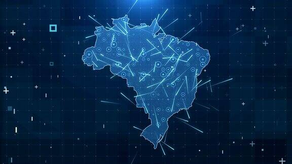 巴西地图连接完整细节背景4K