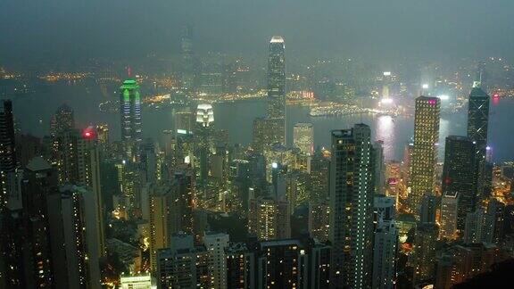 香港夜间航拍视频