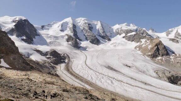 瑞士阿尔卑斯山的LaDiavolezza冰川
