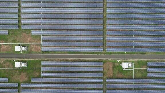 太阳能电池农场鸟瞰图太阳能发电