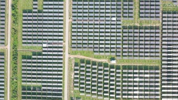 太阳能农场鸟瞰阳光发电