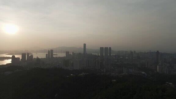 中国海滨城市厦门日落美景