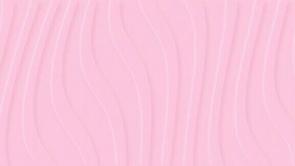 4k软粉色动画波浪万能背景产品的旗帜抽象飘逸优雅的图案