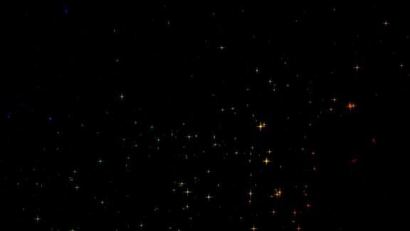 可循环闪烁的彩色恒星粒子背景4k
