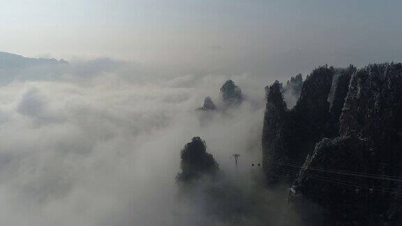 中国湖南张家界天子山雪景