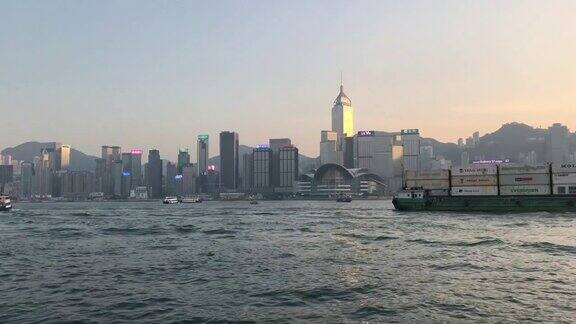 香港维多利亚湾城市夜景