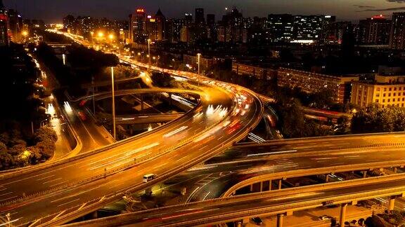 4k-Timelapon上海夜间城市公路交通