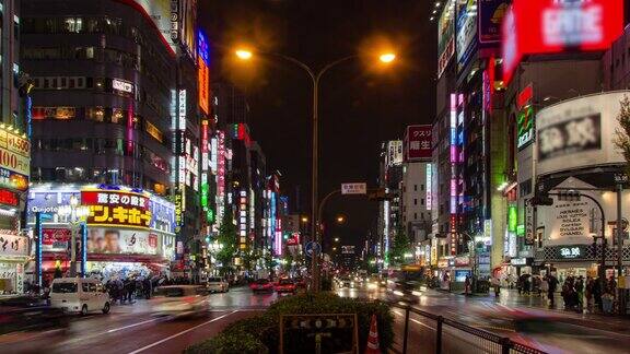 4K时间间隔:日本东京新宿歌舞伎町