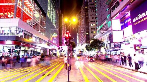 尖沙咀香港夜景4K放大拍摄