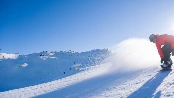 冬日雪地滑雪