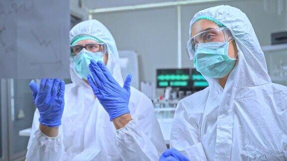 由制药生物研发科学家团队研发的冠状病毒或冠状病毒疫苗研究人员在covid-19疫苗和药品生产公司实验室工作