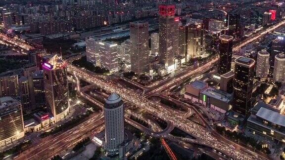时间流逝北京繁忙的十字路口白天到夜晚的过渡(ZI)