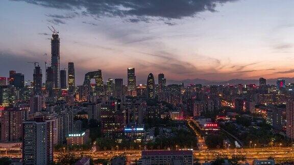 高视角北京市区白天到晚上北京中国