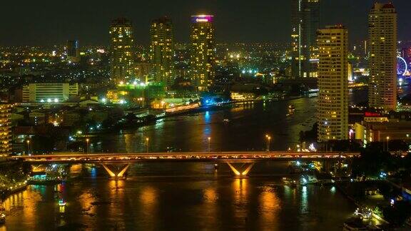 从白天到夜晚的曼谷河