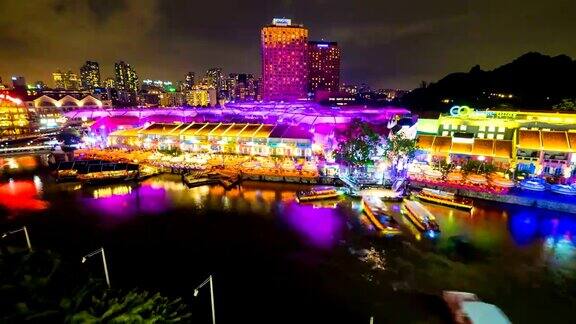 新加坡克拉克码头旅游港口的4k时间间隔