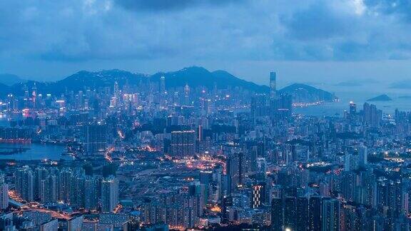 4K延时拍摄:香港维多利亚港的日出