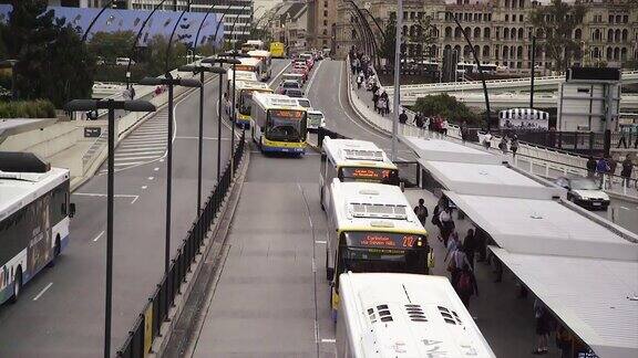 公共交通-巴士交通堵塞时间流逝