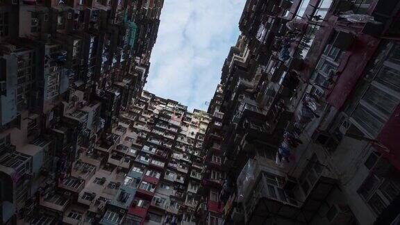 4K时间推移:观看香港城市建筑