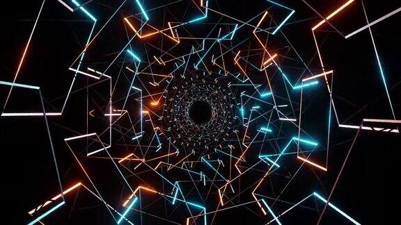 青色和火热的螺旋在两个方向上旋转就像蜘蛛网3d渲染图案用于屏幕迪斯科俱乐部音乐节广播dj迪斯科舞会