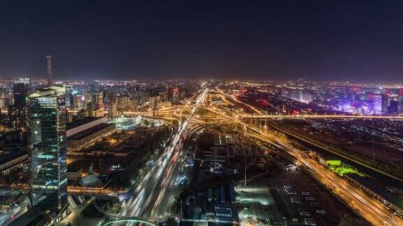 ViewofBusyOverpassatNight北京中国