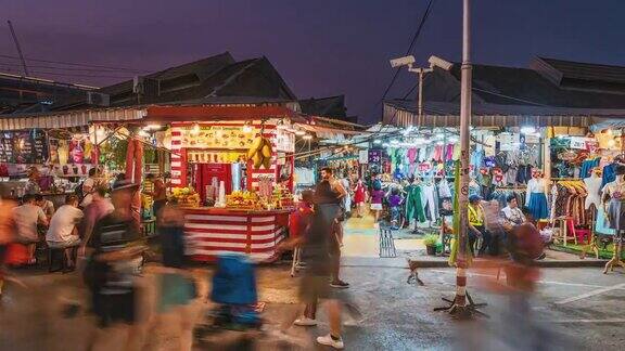 曼谷Chatuchak周末市场的时间流逝