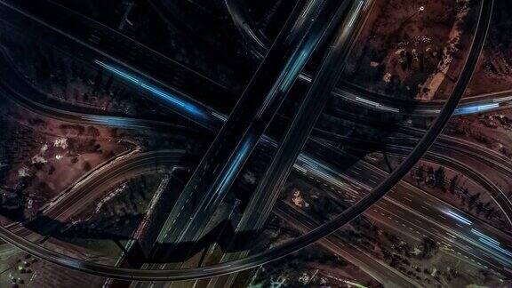 天桥和夜间城市交通北京中国