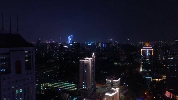 宁靖市夜光市区航拍4k中国全景图