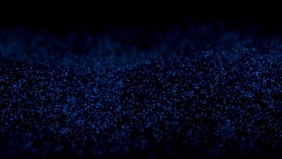 抽象运动背景闪烁蓝色粒子恒星火花波运动循环4k