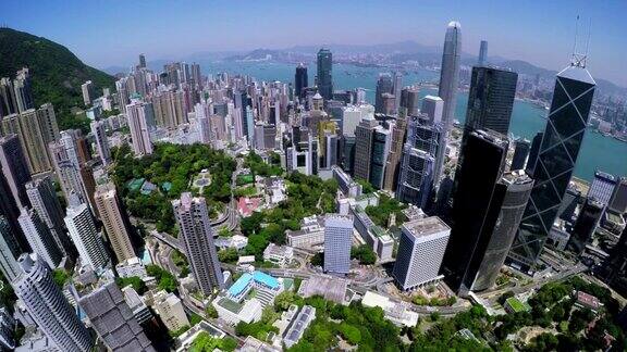 香港城市航空美丽清澈的蓝天