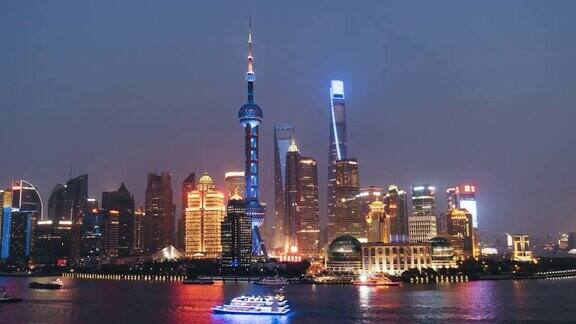 PAN城市摩天大楼日夜过渡上海中国