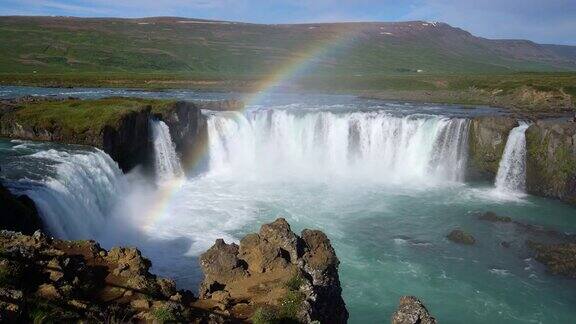 冰岛北部的Godafoss瀑布